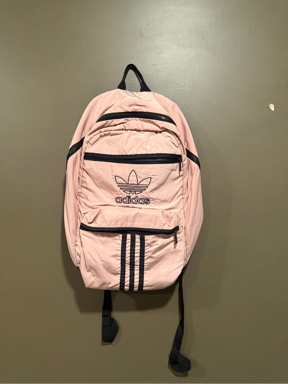 adidas Pink Trefoil Classic Backpack with Black Accents